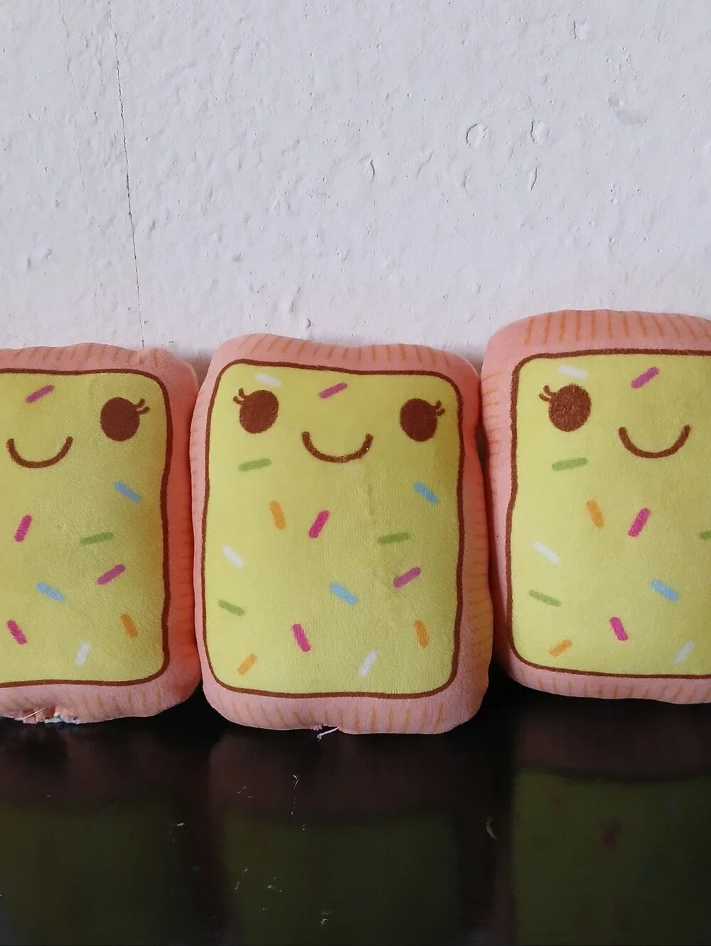 Sweet Tarts Plush Pillow with Smiling Pastry Pockets - Blue